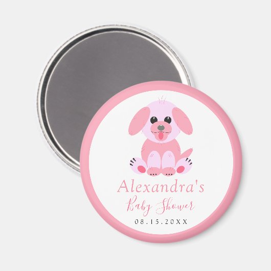 Aimant Enregistrer La Date Bébé Fille Douche Chiot Person (Recto/Verso)