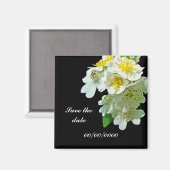 Aimant Enregistrer la date Blanc Multiflora Rose Fleur sa (Recto/Verso)