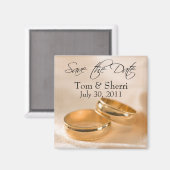 Aimant Enregistrer la date Custom Gold Bands Mariages Mag (Recto/Verso)