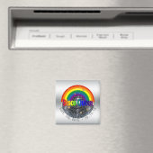 Aimant Enregistrer la date Disco Queen Retro Rainbow Part (In Situ (Lave-vaisselle))