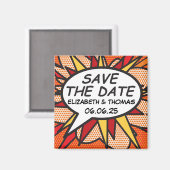 Aimant Enregistrer la date Discours Bubble Fun Comic Book (Recto/Verso)