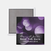Aimant Enregistrer la date Elegant Lights Custom Purple (Recto/Verso)