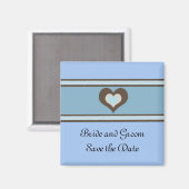 Aimant Enregistrer la date en bleu et Brown (Recto/Verso)