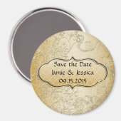 Aimant Enregistrer la date Gold Wedding Enregistrer la da (Recto/Verso)