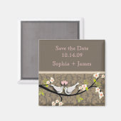 Aimant Enregistrer la date, inséparables (Recto/Verso)