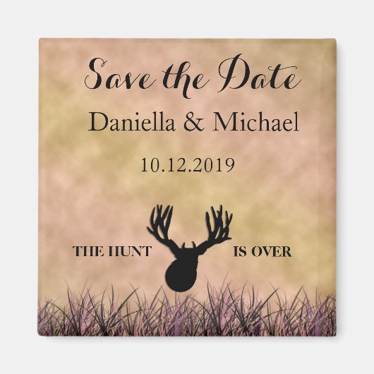 Aimant Enregistrer la date La chasse est sur Mariage (Devant)