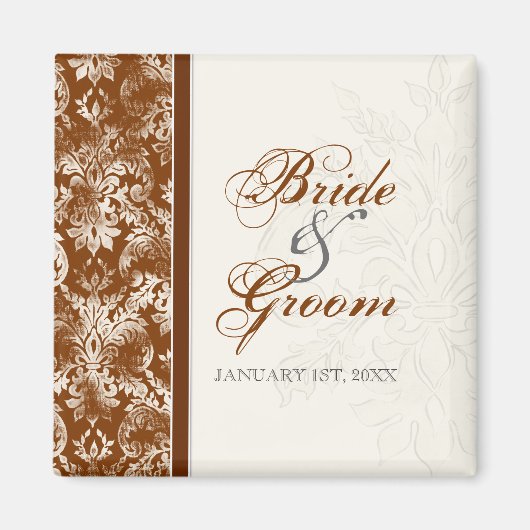 Aimant Enregistrer la date, l'anniversaire d'amour Mariag (Devant)