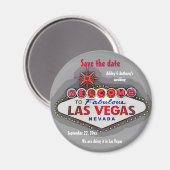Aimant Enregistrer la date Las Vegas Silver Grey (Recto/Verso)