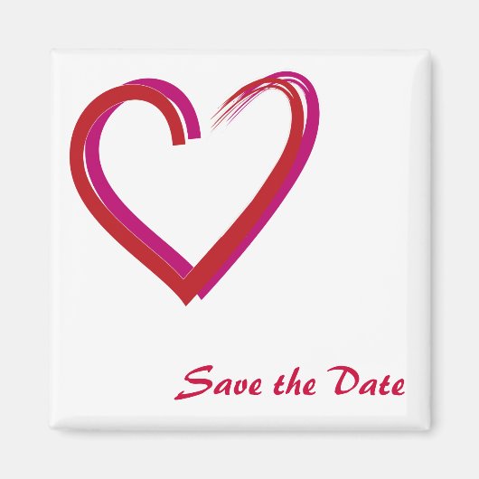Aimant Enregistrer la date/le coeur (Devant)