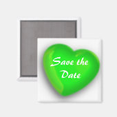 Aimant Enregistrer la date/le coeur vert (Recto/Verso)