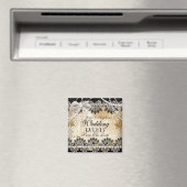 Aimant Enregistrer La Date Mariage Crème Noire Beige (In Situ (Lave-vaisselle))