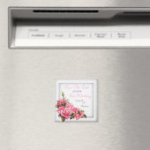 Aimant Enregistrer La Date Mariage Joli Roses Rose Bouque (In Situ (Lave-vaisselle))