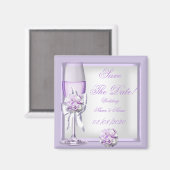Aimant Enregistrer La Date Mariage Lavande Purple Lilac 3 (Recto/Verso)