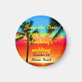 Aimant Enregistrer la date Mariage Palm Trees (Devant)