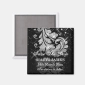 Aimant Enregistrer La Date Mariage Parties scintillant Ar (Recto/Verso)