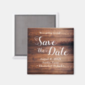 Aimant Enregistrer la date mariage rustique bois imprimé (Recto/Verso)
