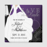 Aimant Enregistrer la date - Mariée et fille - Violet<br><div class="desc">Enregistrer la date Magnets personnalisés. Idéal pour la fête de mariage, la répétition, la Fête des mariées, la fête de bachelorette et plus encore. Cherchez plus de dessins et de couleurs dans mon magasin. Si besoin est... vous pouvez supprimer tout le texte et recommencer à neuf avec vos propres choix...</div>