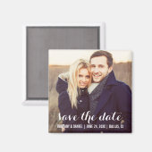 Aimant Enregistrer La Date Moderne Fiançailles Photo Magn (Recto/Verso)