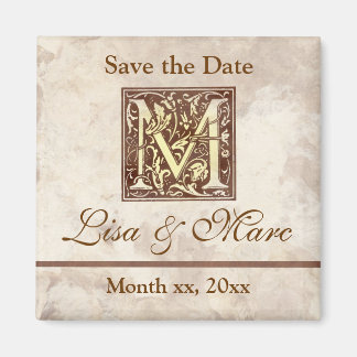 Aimant Enregistrer la date Monogramme M