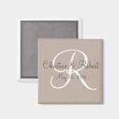 Aimant Enregistrer la date monogrammée (Recto/Verso)