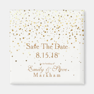 Aimant Enregistrer La Date Petite Golden Stars Magnet-Whi