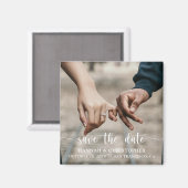 Aimant Enregistrer La Date Photo Moderne Élégant Script (Recto/Verso)