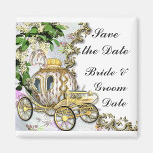 Aimant Enregistrer la date Princess Carriage Mariage Magn