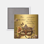 Aimant Enregistrer La Date Quinceanera Sweet 16 Masquerad (Recto/Verso)