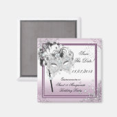 Aimant Enregistrer La Date Quinceanera Sweet 16 Masquerad (Recto/Verso)