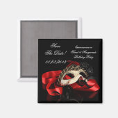 Aimant Enregistrer La Date Quinceanera Sweet 16 Masquerad (Recto/Verso)