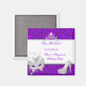 Aimant Enregistrer La Date Sweet 16 Masquerade Purple (Recto/Verso)