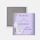 Aimant Enregistrer La Date Sweet 16 Violet Haut Talon Tia (Recto/Verso)