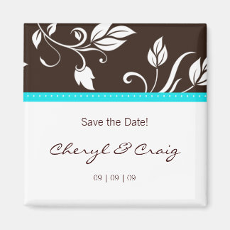 Aimant Enregistrer la date Turquoise Brown tendance aiman