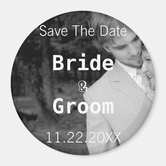 Aimant Enregistrer La Date-Votre Photo (Devant)