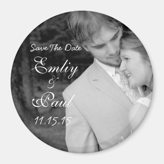 Aimant Enregistrer La Date-Votre Photo (Devant)