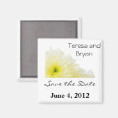 Aimant Enregistrer la fleur jaune Date (Recto/Verso)