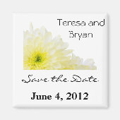 Aimant Enregistrer la fleur jaune Date (Devant)