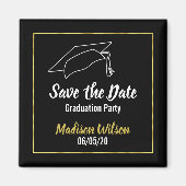 Aimant Enregistrer la partie Date Graduation | Bordure d' (Devant)