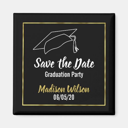 Aimant Enregistrer la partie Date Graduation | Bordure d' (Devant)