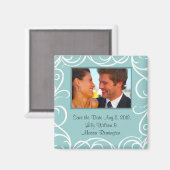 Aimant Enregistrer l'aimant de date avec des perles (aqua (Recto/Verso)