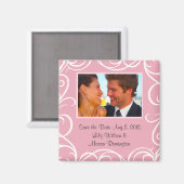 Aimant Enregistrer l'aimant de date avec des perles (rose (Recto/Verso)