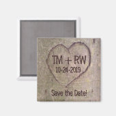 Aimant Enregistrer l'aimant de date, coeur sculpté dans l (Recto/Verso)