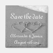 Aimant Enregistrer l'aimant de date | Coeurs tirés dans l (Devant)