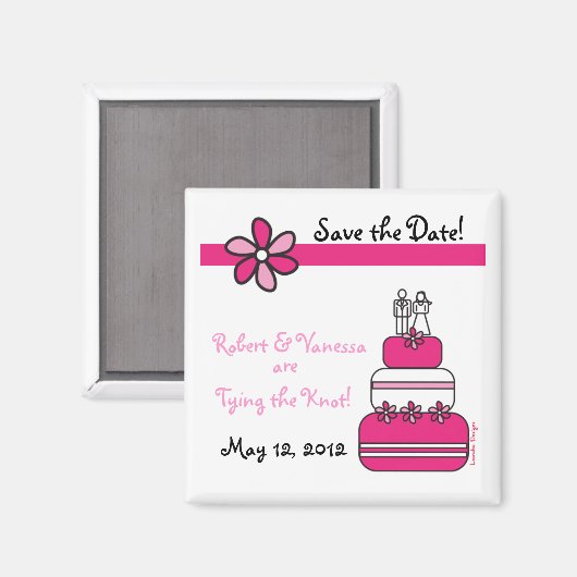 Aimant Enregistrer l'aimant de date du Mariage (Recto/Verso)