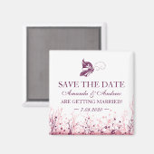 Aimant Enregistrer l'aimant de date ~ Jardin des papillon (Recto/Verso)