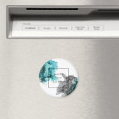 Aimant enregistrer l'aimant de date noir, gris, turquoise (In Situ (Lave-vaisselle))