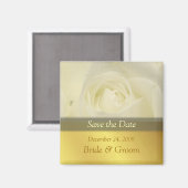 Aimant Enregistrer l'aimant de date, rose blanche (Recto/Verso)