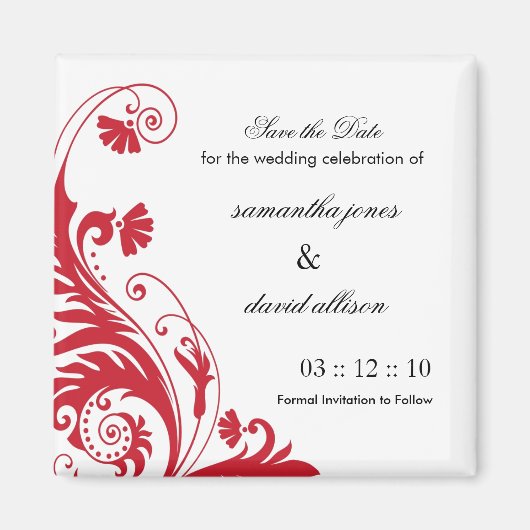 Aimant Enregistrer l'aimant Mariage de date (Devant)