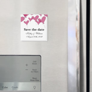 Aimant Enregistrer l'aimant mariage de date ballons rou