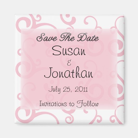 Aimant Enregistrer le défilement Date rose (Devant)